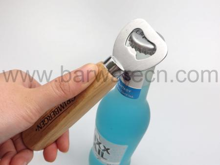 Wholesale Handmade Bar Bottle Opener with Vintage Wood Handle 