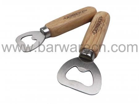 Wholesale Handmade Bar Bottle Opener with Vintage Wood Handle 