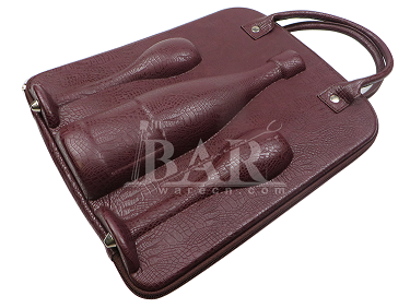 Hard Shell EVA Champagne Carry Travel Case with Leather Handle 