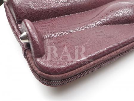 Hard Shell EVA Champagne Carry Travel Case with Leather Handle 