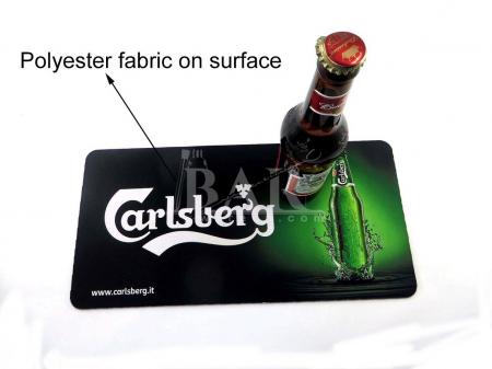 Customized Promotional Rubber Drink Polyester Fabrics Bar Mat 