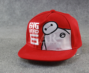 Custom White Canvas Hip Hop Hat With Baymax Logo 