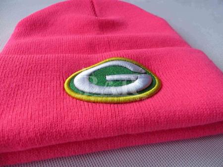 Custom Pink Girls Beanie Hats With Embroidered Logo For Promotion 