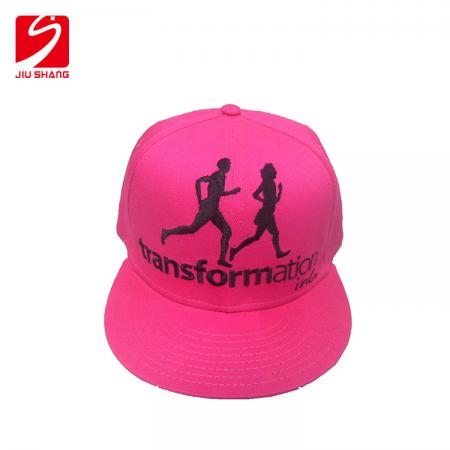 Pink Flat Brim 6 Panel Flat Fitted Caps And Hats Wholesale 