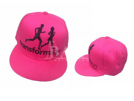 Pink Flat Brim 6 Panel Flat Fitted Caps And Hats Wholesale 