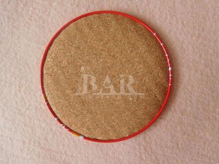 Promotional round coaster tin metal cup mat with cork back 