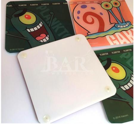 Hot sale custom printing ceramic tile car coaster with cork back 