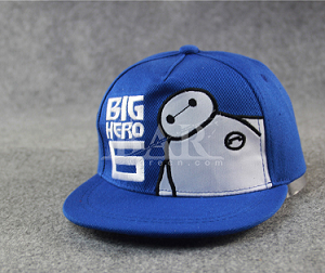 Custom White Canvas Hip Hop Hat With Baymax Logo 