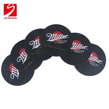 High quality cheaper soft pvc beer bottle coaster with branded logo 