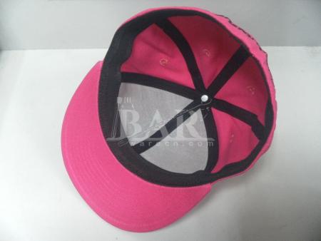 Pink Flat Brim 6 Panel Flat Fitted Caps And Hats Wholesale 