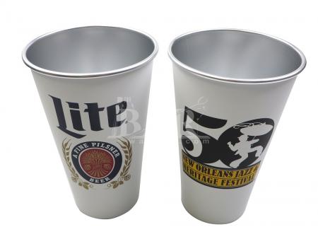 Miller Lite Retro White Stadium Cup Outdoor Glass Tumbler 