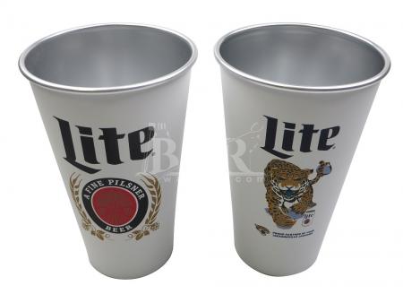 Miller Lite Retro White Stadium Cup Outdoor Glass Tumbler 