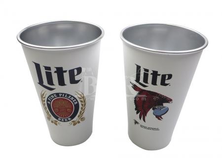 Miller Lite Retro White Stadium Cup Outdoor Glass Tumbler 