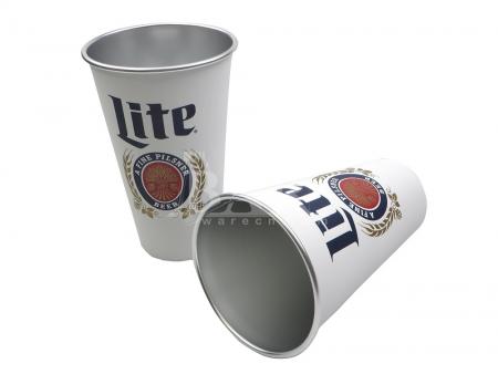 Miller Lite Retro White Stadium Cup Outdoor Glass Tumbler 