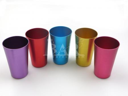 Different Vintage Style Colored Metal Aluminum Cups 