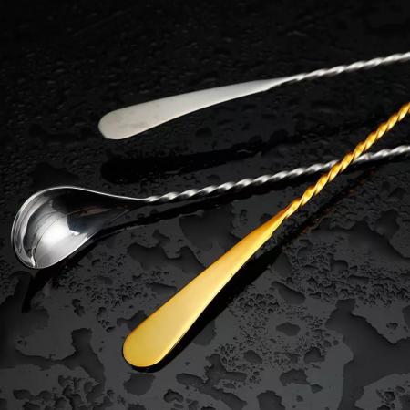 China manufacturer metal long-handled  mixing spoon cocktail spoon 