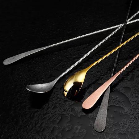 China manufacturer metal long-handled  mixing spoon cocktail spoon 