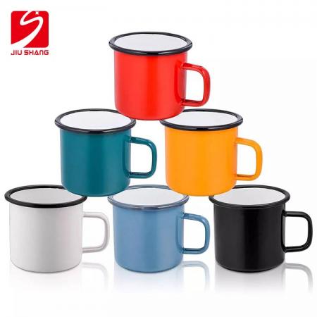 Outdoor high quality Customized printed Colorful Sublimation or Logo printing Custom Camping Ename Mug 