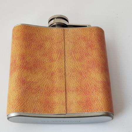 6OZ fish-shaped pattern foreskin heat transfer stainless steel hip flask 