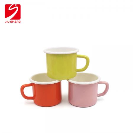 Factory wholesale promotion custom printing enamel metal steel camping mug for coffee 