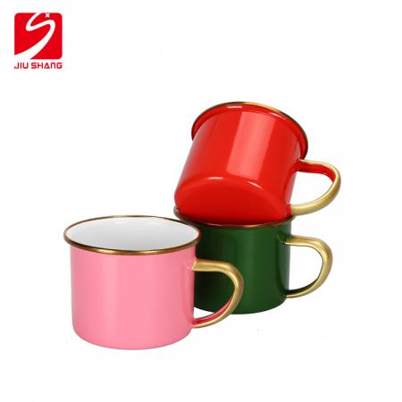 Promotional Enamel Drinking Cups with Handle for bar and Restaurant 