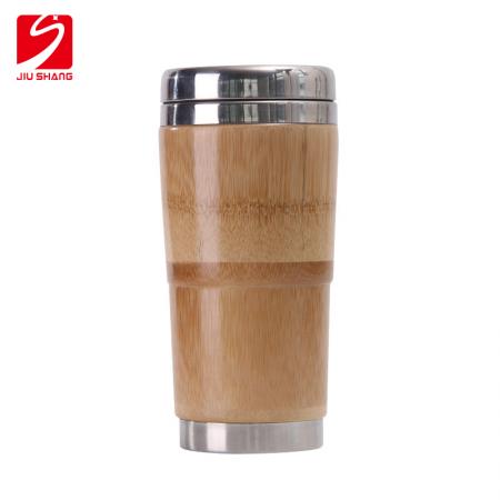 Stainless steel bamboo shell wood grain business car mug 