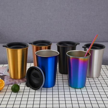 304 stainless steel Nordic milk tea cold drink titanium plated coffee cup 