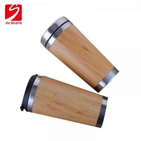 double wall vacuum flesk with bamboo shell made in china 