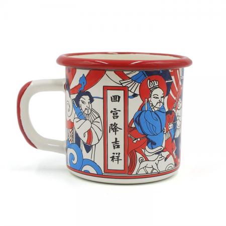 350ml new Chiness style 0.6mm extre thick enamel cup with handle 