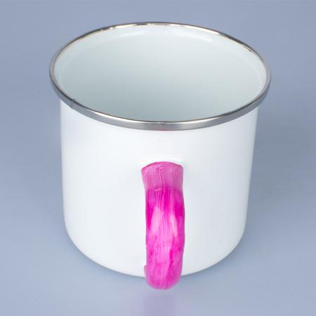 custoomized size durble silk print enamel cup for fashion party 