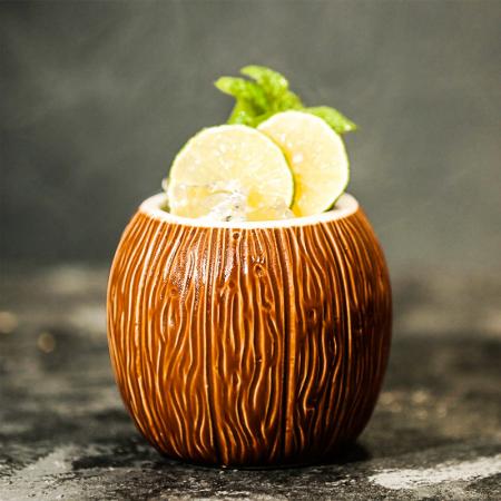 Hawaiian style coconut cup cocktail glass tiki cup 