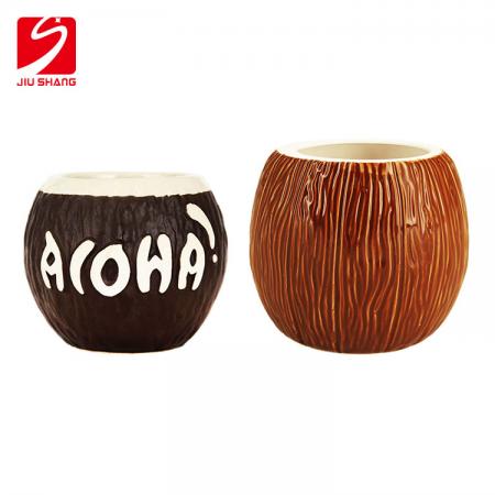 Hawaiian style coconut cup cocktail glass tiki cup 