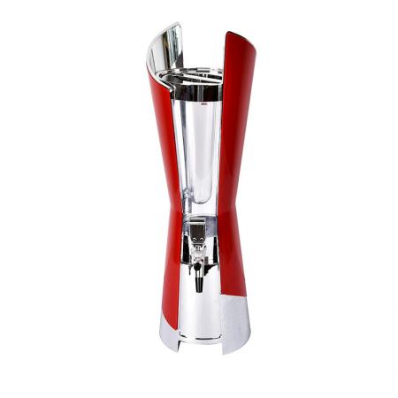 Test 3L Black Red Metal Plastic Single Tap Beer Tower for Large Capacity Beer Dispenser 