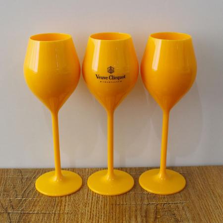 Acrylic material customizable color logo goblet champagne glass 