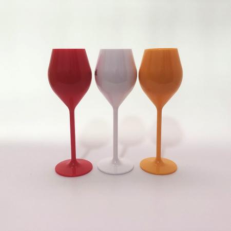 Acrylic material customizable color logo goblet champagne glass 