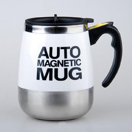 304 stainless steel magnetic automatic stirring cup, magnetic rotating coffee cup, milk powder cup, customizable logo 