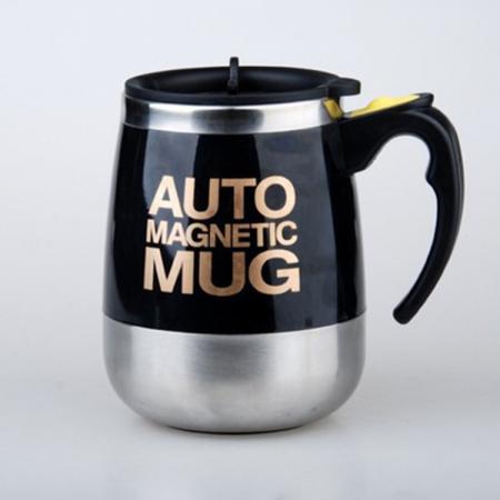 304 stainless steel magnetic automatic stirring cup, magnetic rotating coffee cup, milk powder cup, customizable logo 