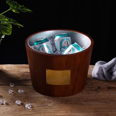 Vintage Oak Ice Bucket Customizable Various Styles 