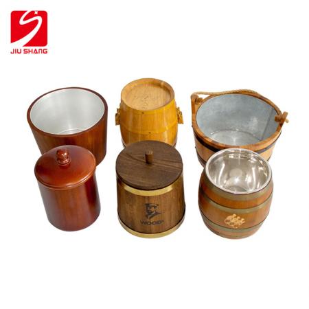 Vintage Oak Ice Bucket Customizable Various Styles 