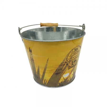 Galvanized iron ice bucket tinplate metal barrel bar beer barrel multi-size can be customized 