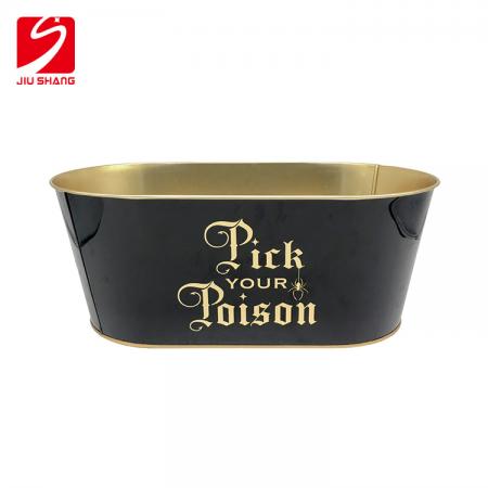 Customizable logo10L galvanized oval iron ice bucket 