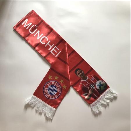 Custom logo polyester thermal transfer fan scarf FC fans cheer scarf gift 