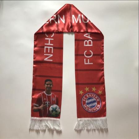 Custom logo polyester thermal transfer fan scarf FC fans cheer scarf gift 