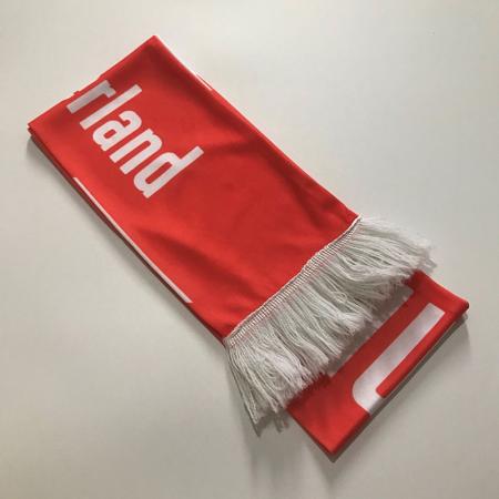 World Cup fan scarf custom polyester knitted scarf to cheer on fans supplies football tassel scarf 