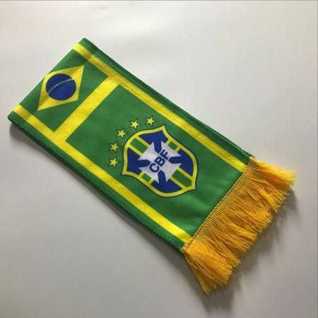 World Cup Cotton Wool Fan Scarf Custom Brazil Football Scarf Souvenir Polyester Scarf Heat Transfer 