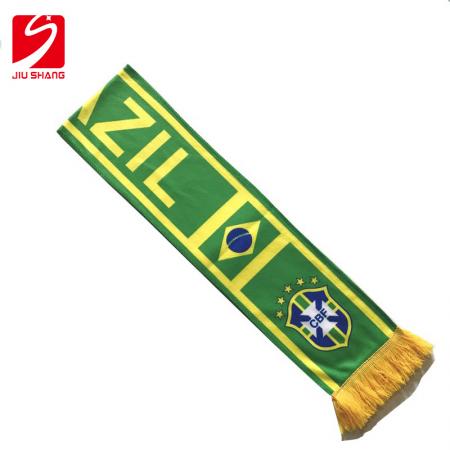 World Cup Cotton Wool Fan Scarf Custom Brazil Football Scarf Souvenir Polyester Scarf Heat Transfer 