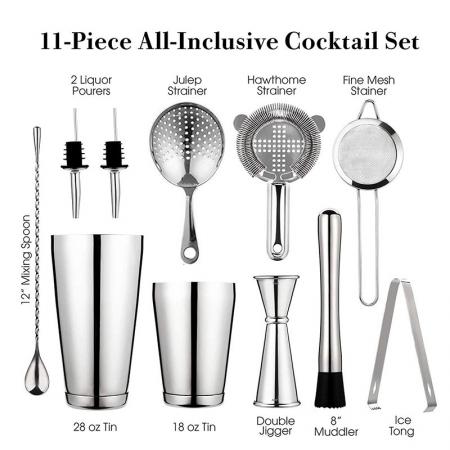 Stainless Steel 11 -Piece All-Inclusive Cooktail Set 