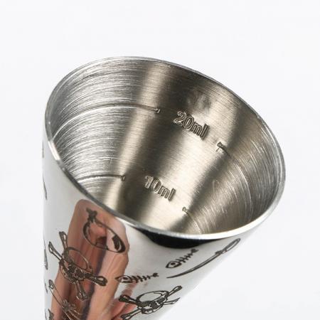 304 stainless steel creative skull pattern straight edge ounce cup measuring cup measuring cup bar measuring machine 