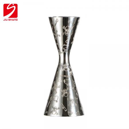 304 stainless steel creative skull pattern straight edge ounce cup measuring cup measuring cup bar measuring machine 