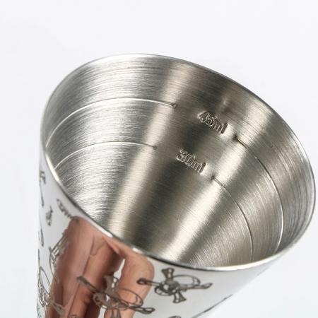 304 stainless steel creative skull pattern straight edge ounce cup measuring cup measuring cup bar measuring machine 